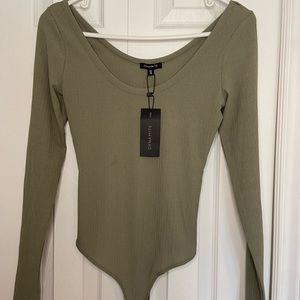 Dynamite Sage Green Longsleeve Bodysuit